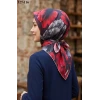 MoonScarf Soft Pamuk Eşarp (Siyah Kırmızı) 327-116