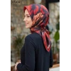 MoonScarf Soft Pamuk Eşarp (Mor - Kiremit) 327-124