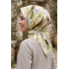 MoonScarf Soft Pamuk Eşarp (Gri - A. Yeşil) 327-125