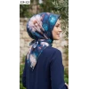 MoonScarf Soft Pamuk Eşarp (Lacivert Mint) 329-123