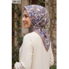 MoonScarf Soft Pamuk Eşarp (Turuncu - Gri) 328-125