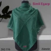 Soft İpek Düz Renk Simli Flamlı Eşarp Zümrüt 262-116