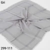 Soft İpek Sim Şeritli Balık Sırtı Pamuk Eşarp (Gri) 299-111