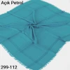 Soft İpek Sim Şeritli Balık Sırtı Pamuk Eşarp (açık petrol) 299-112
