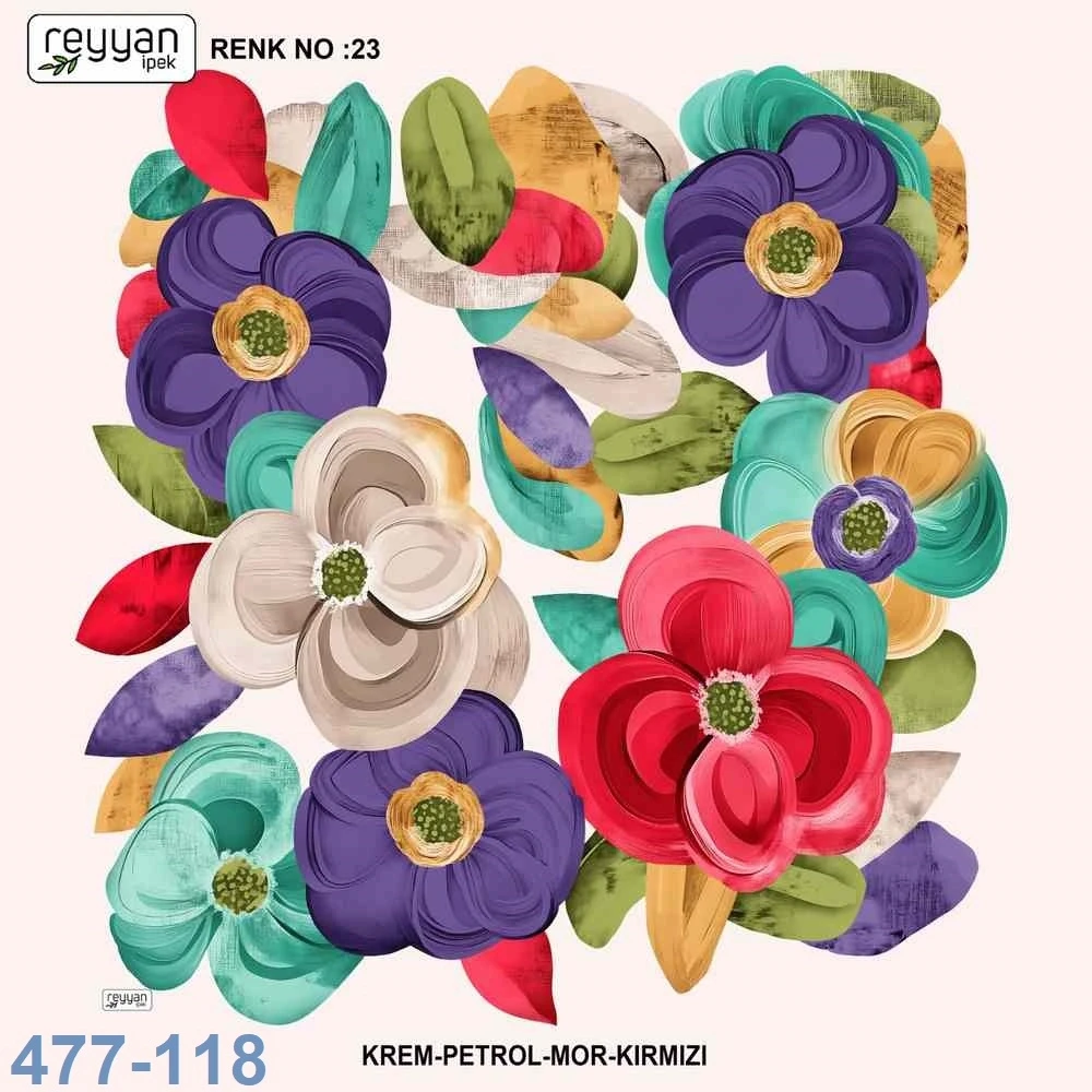 Reyyan İpek Desenli Oyalık Yazma 477-118