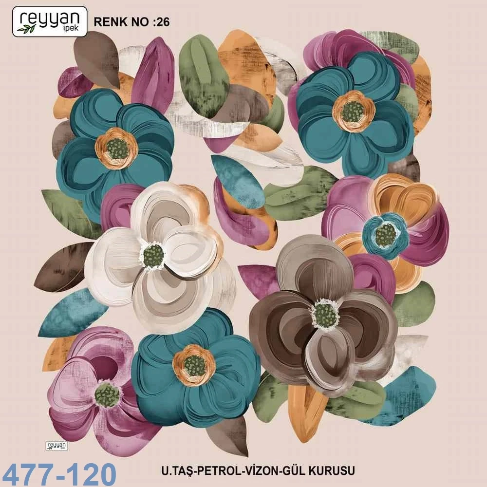 Reyyan İpek Desenli Oyalık Yazma 477-120