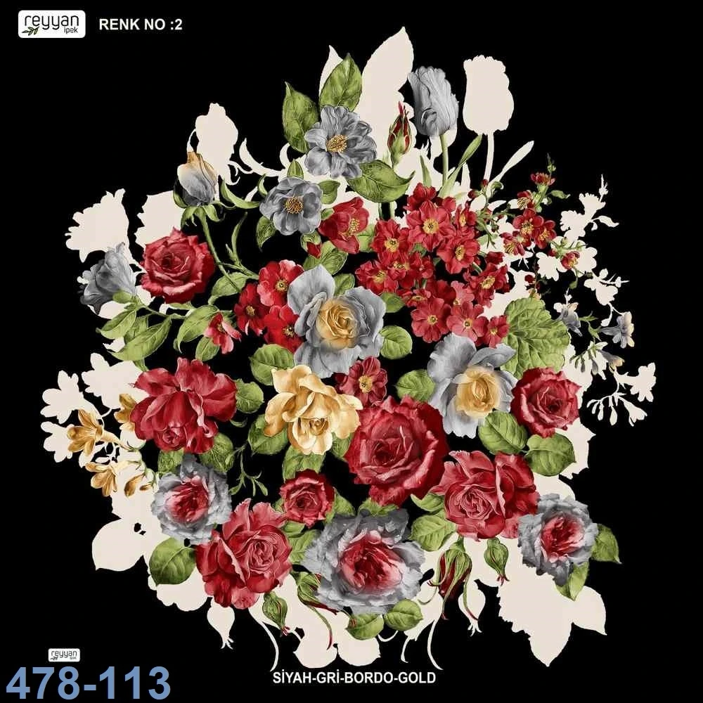 Reyyan İpek Desenli Oyalık Yazma 478-113