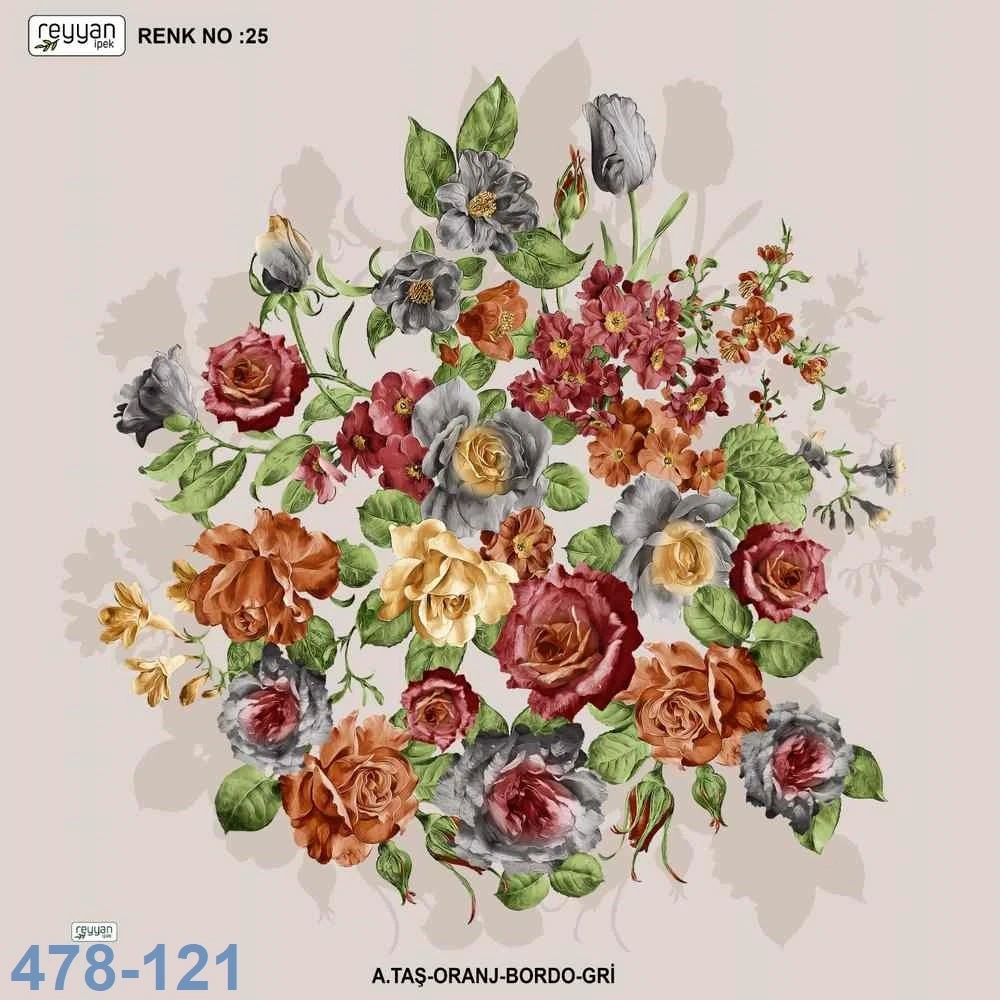 Reyyan İpek Desenli Oyalık Yazma 478-121