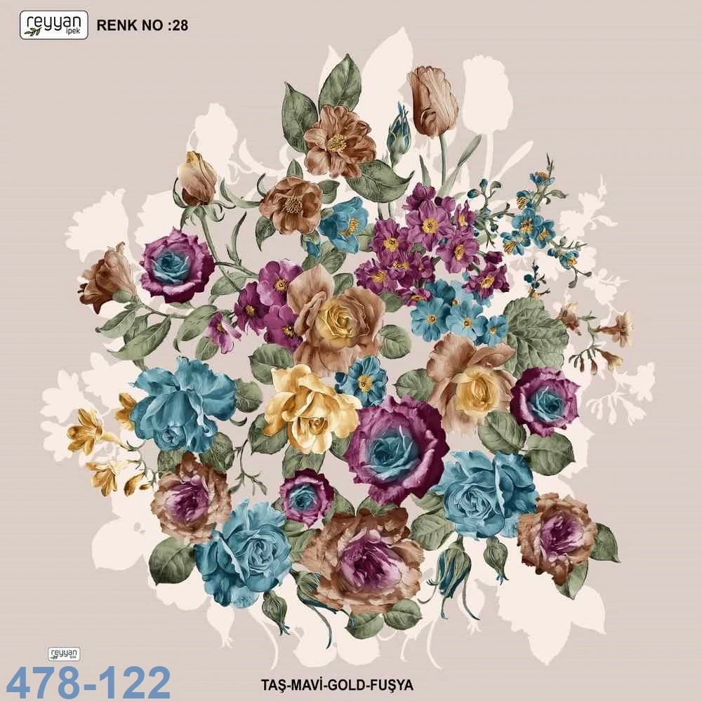 Reyyan İpek Desenli Oyalık Yazma 478-122