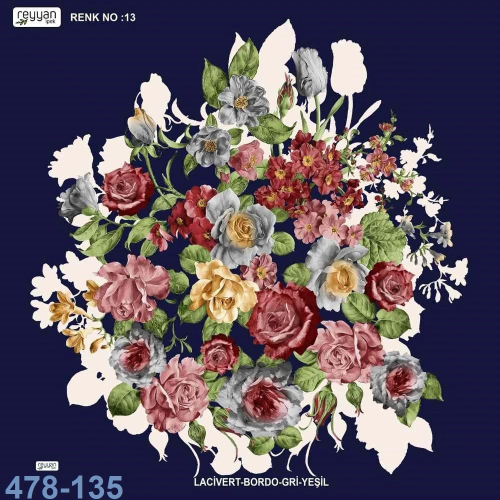 Reyyan İpek Desenli Oyalık Yazma 478-135