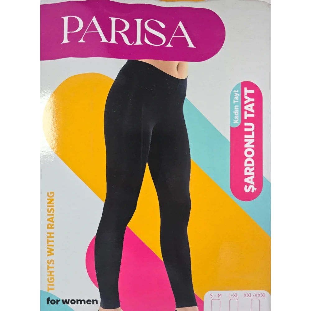Parisa Şardonlu Kışlık Bayan Tayt Siyah