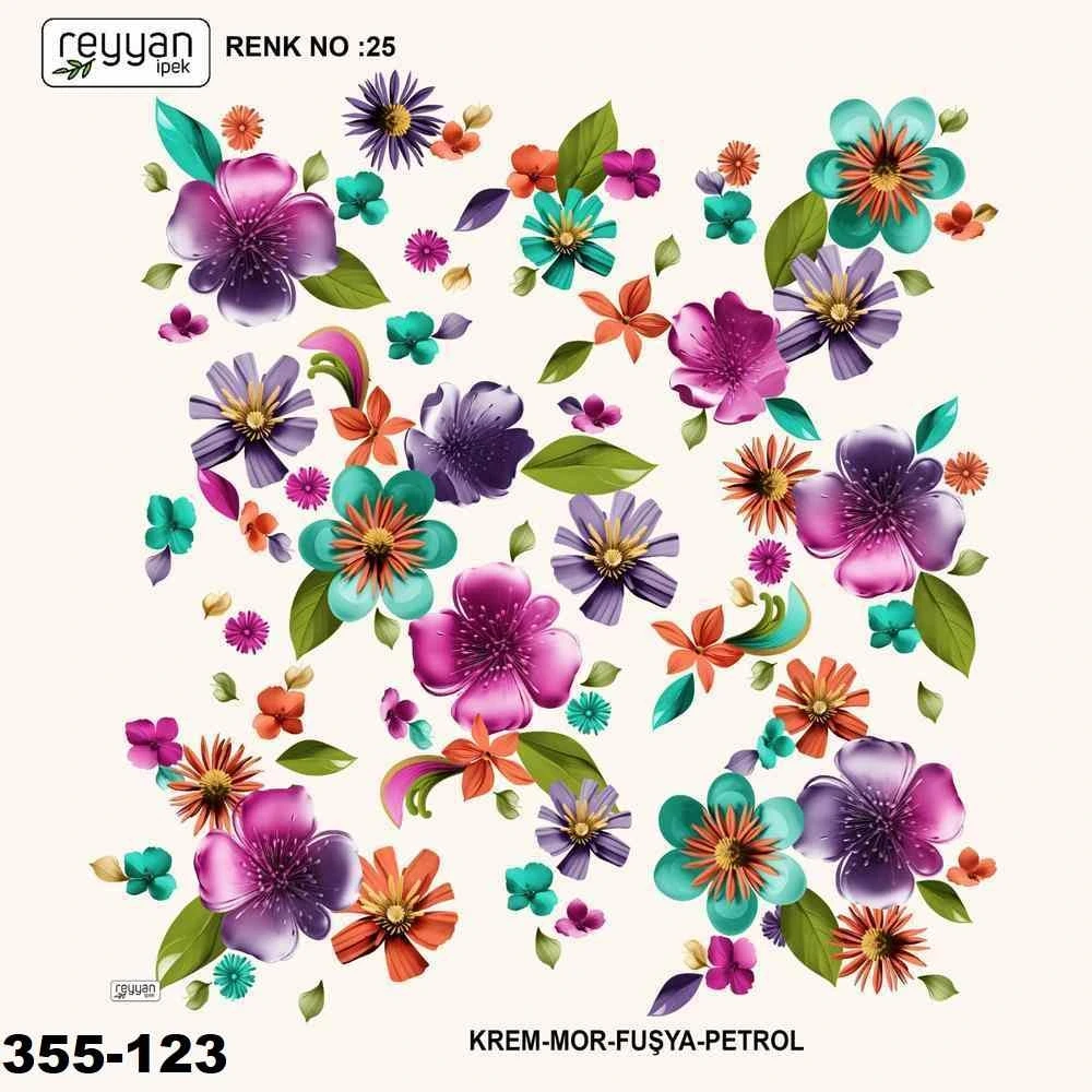 Reyyan İpek Desenli Oyalık Yazma 355-123