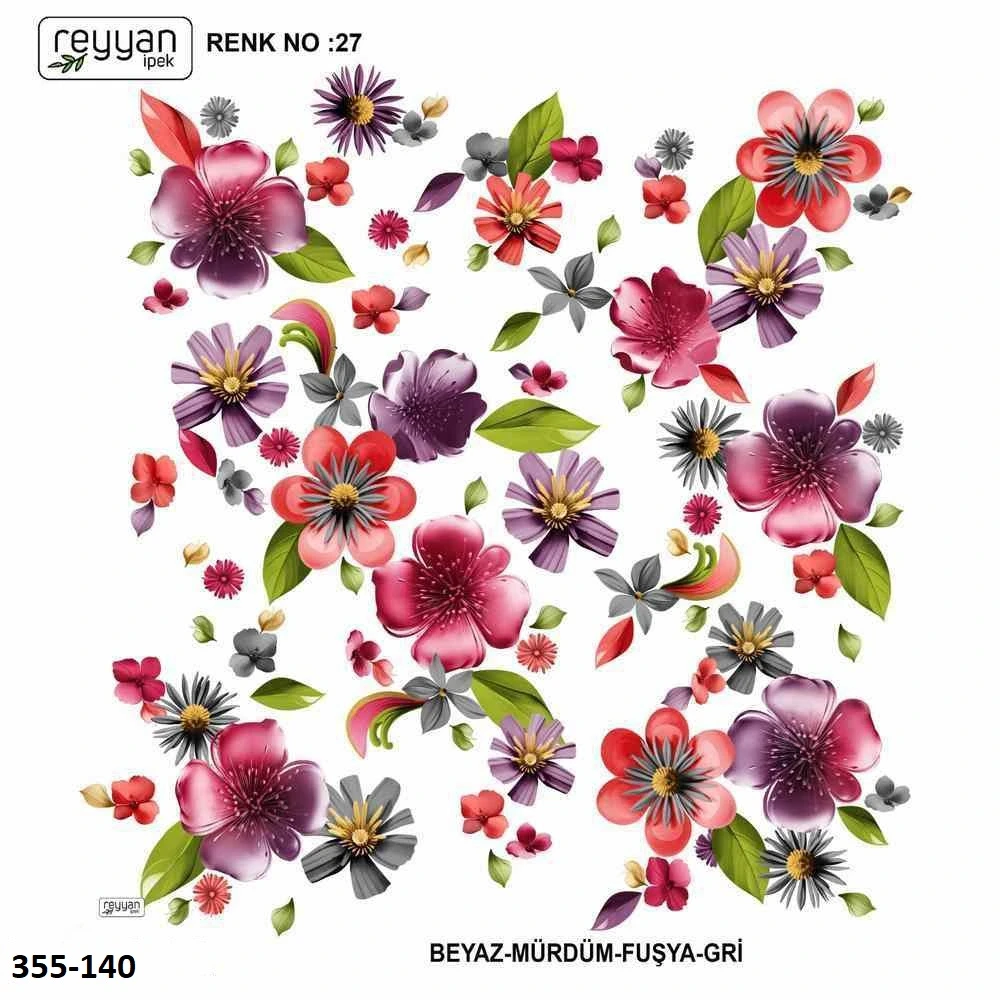 Reyyan İpek Desenli Oyalık Yazma 355-140