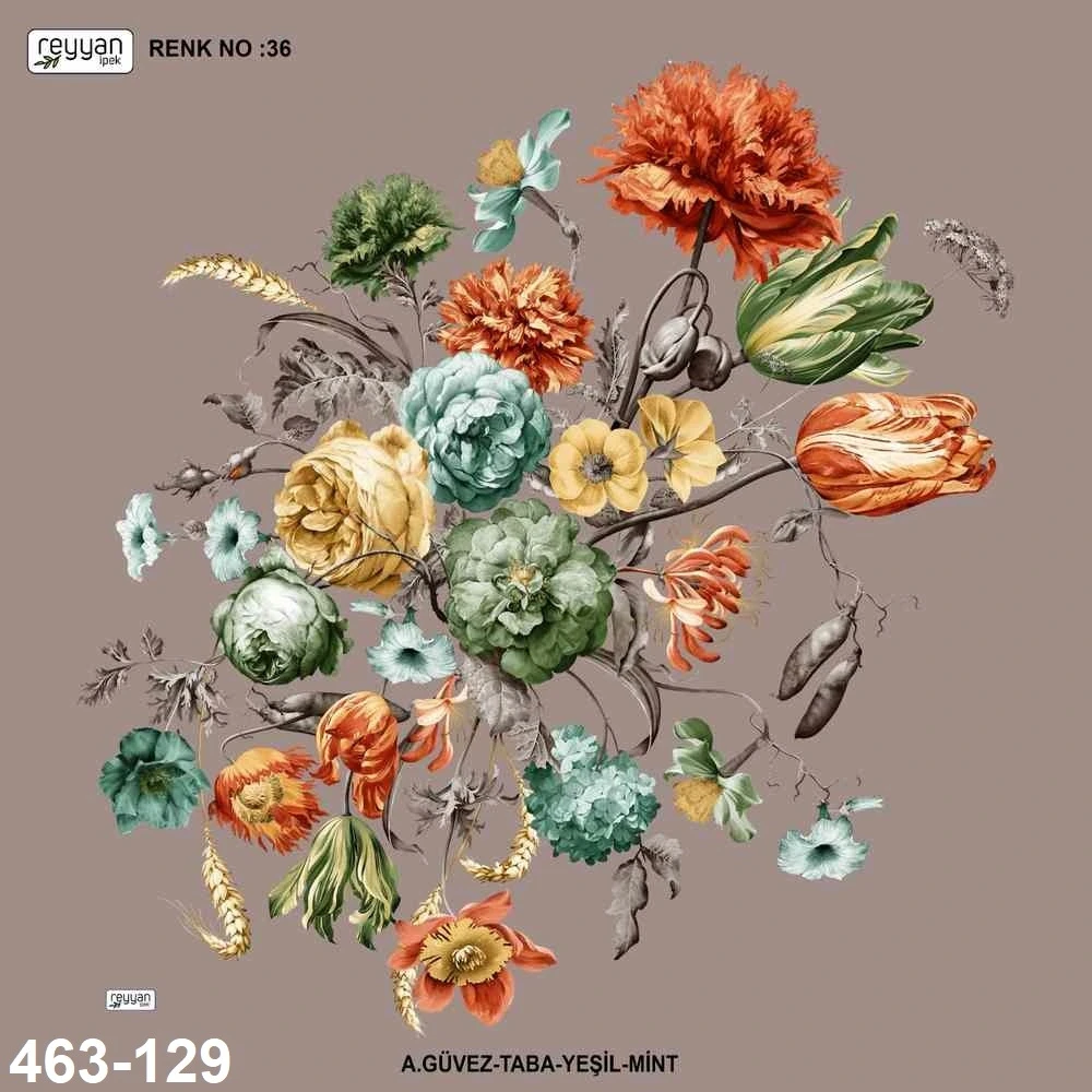 Reyyan İpek Desenli Oyalık Yazma 463-129
