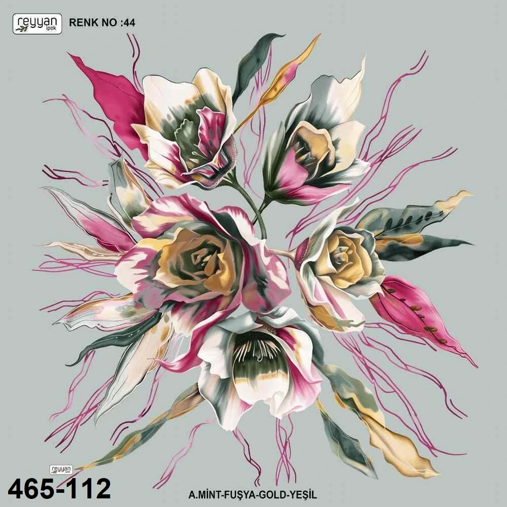 Reyyan İpek Desenli Oyalık Yazma 465-112