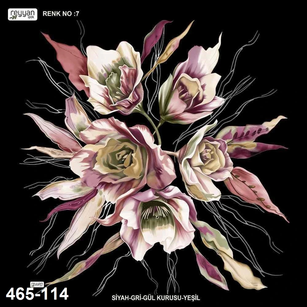 Reyyan İpek Desenli Oyalık Yazma 465-114