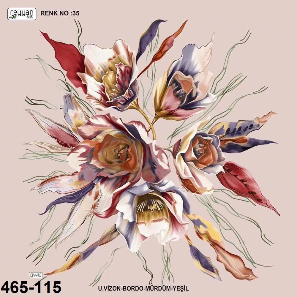 Reyyan İpek Desenli Oyalık Yazma 465-115