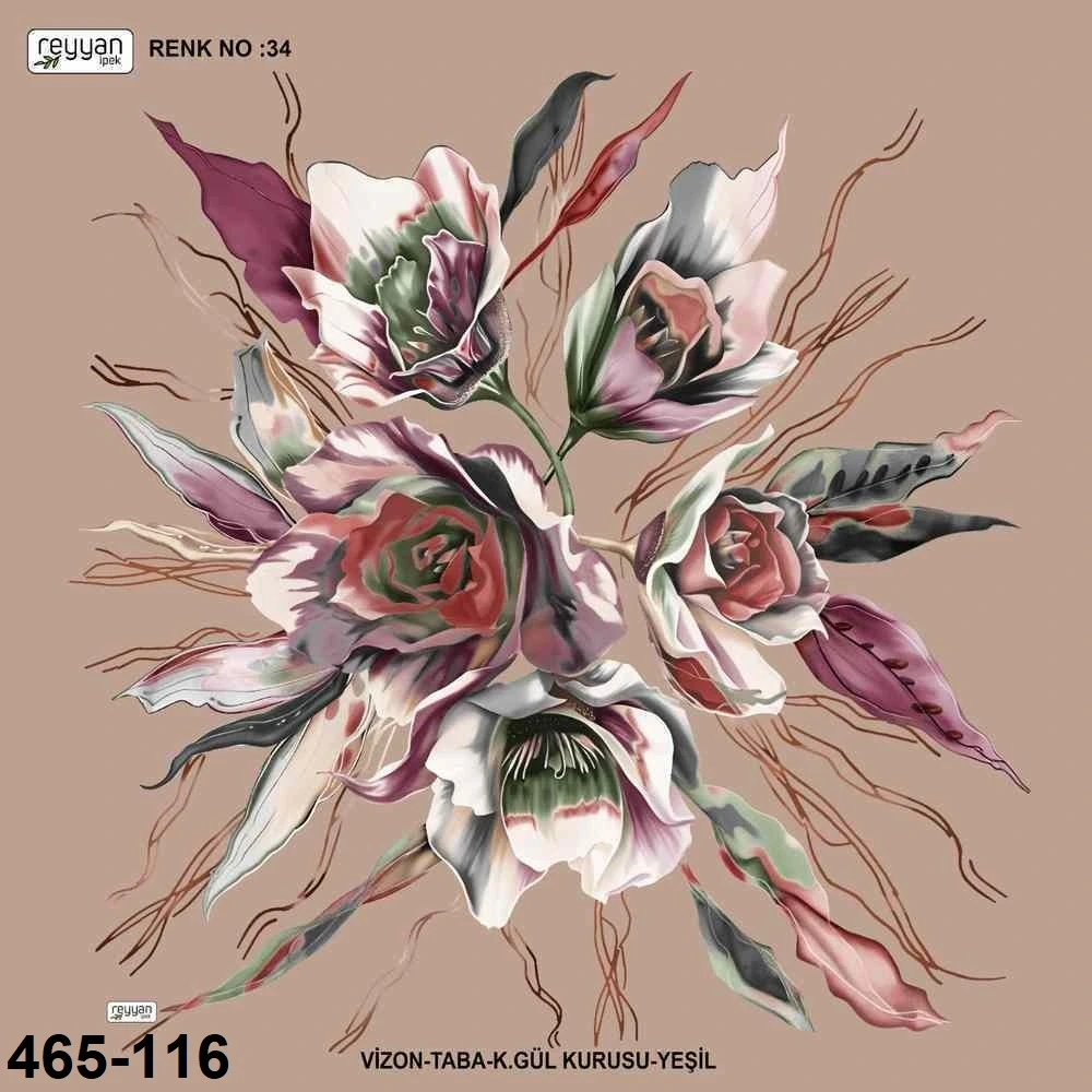 Reyyan İpek Desenli Oyalık Yazma 465-116