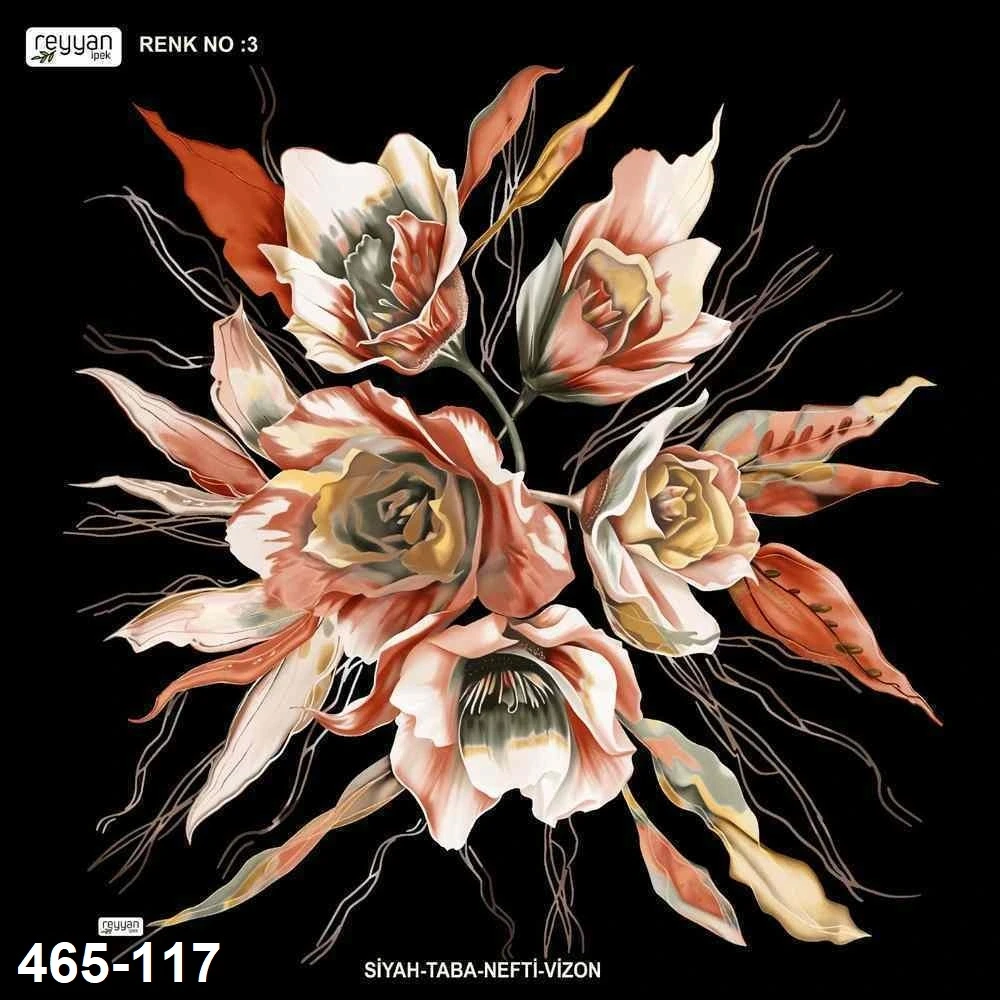 Reyyan İpek Desenli Oyalık Yazma 465-117