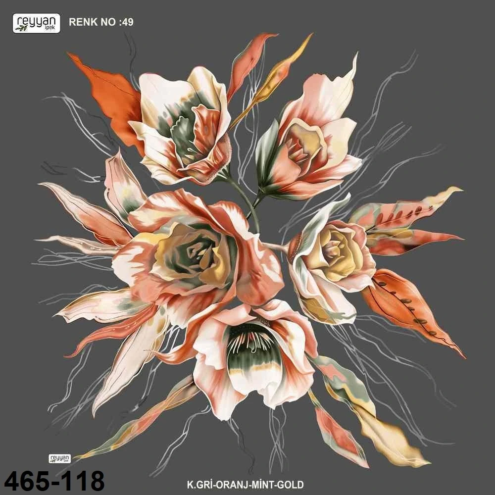 Reyyan İpek Desenli Oyalık Yazma 465-118