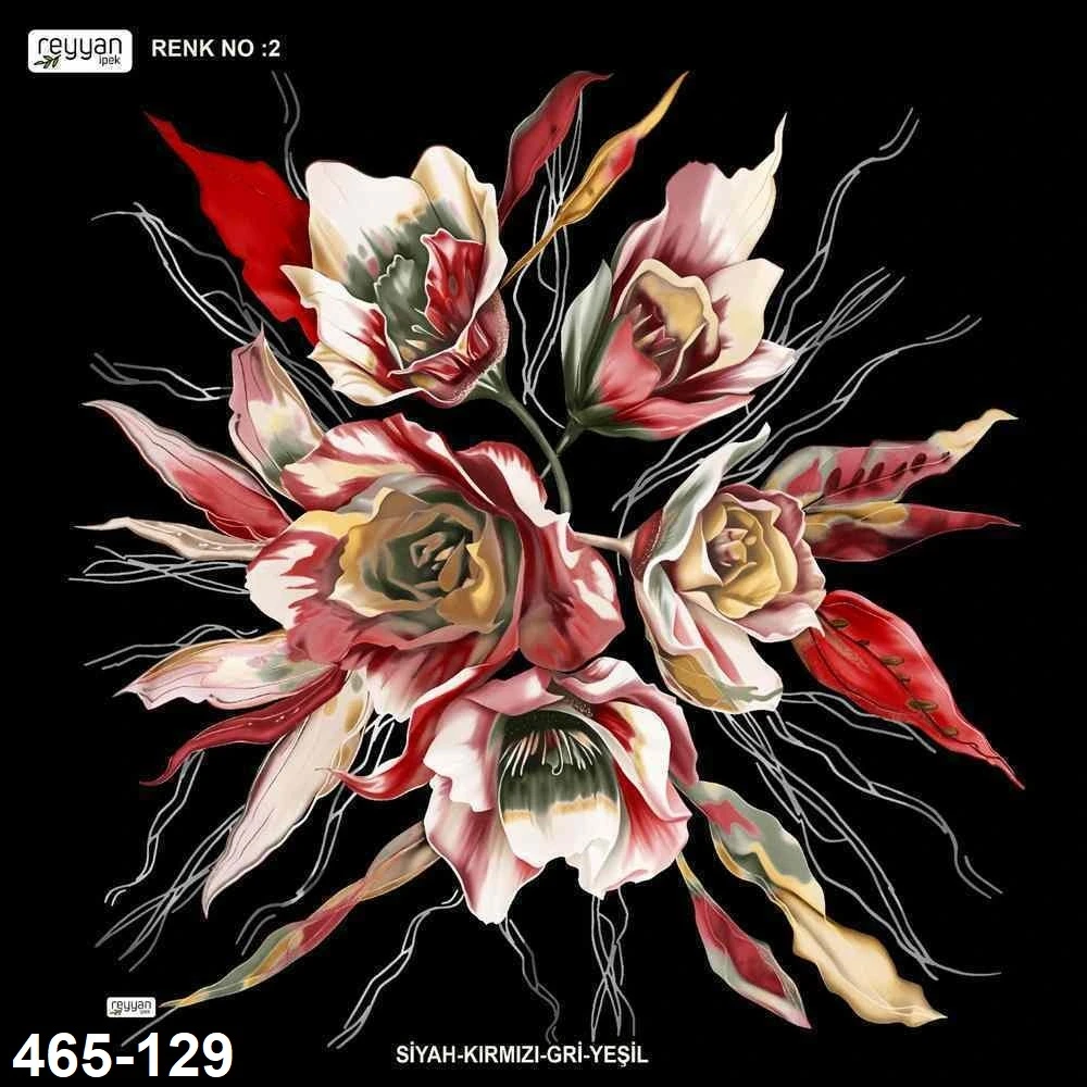 Reyyan İpek Desenli Oyalık Yazma 465-129