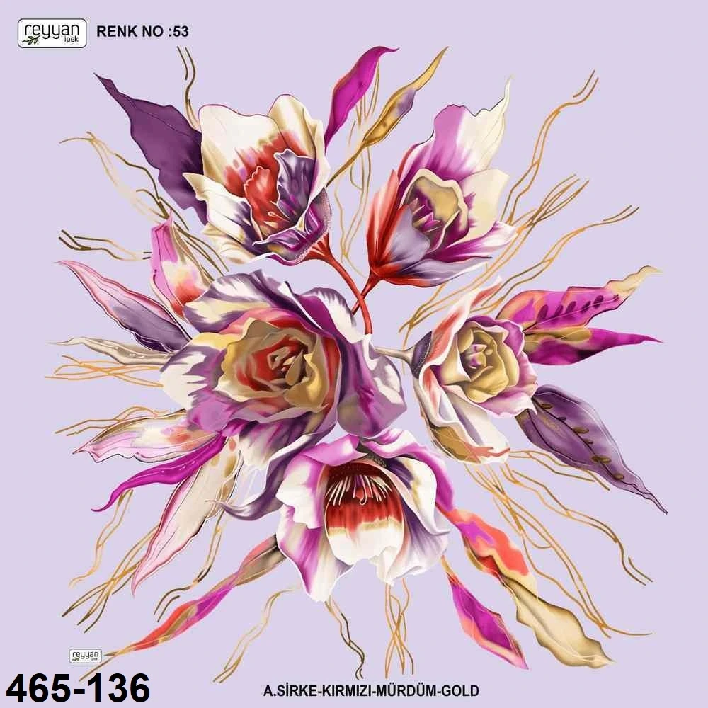 Reyyan İpek Desenli Oyalık Yazma 465-136