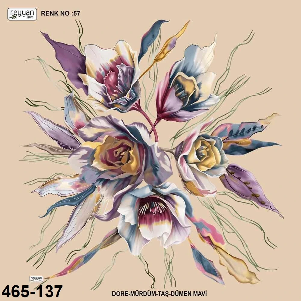 Reyyan İpek Desenli Oyalık Yazma 465-137
