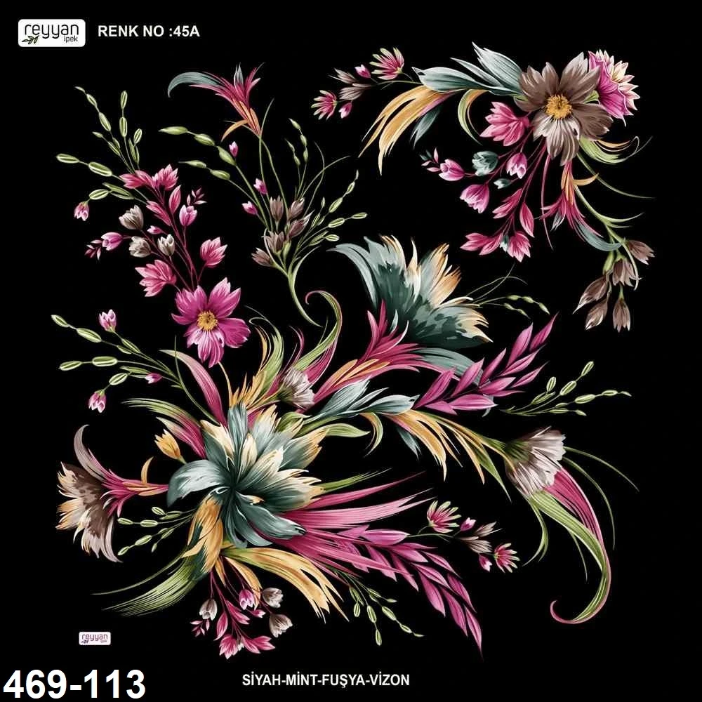 Reyyan İpek Desenli Oyalık Yazma 469-113