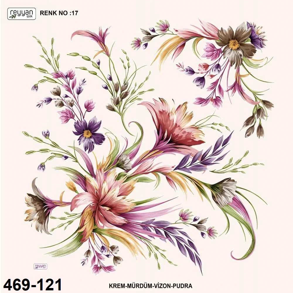 Reyyan İpek Desenli Oyalık Yazma 469-121