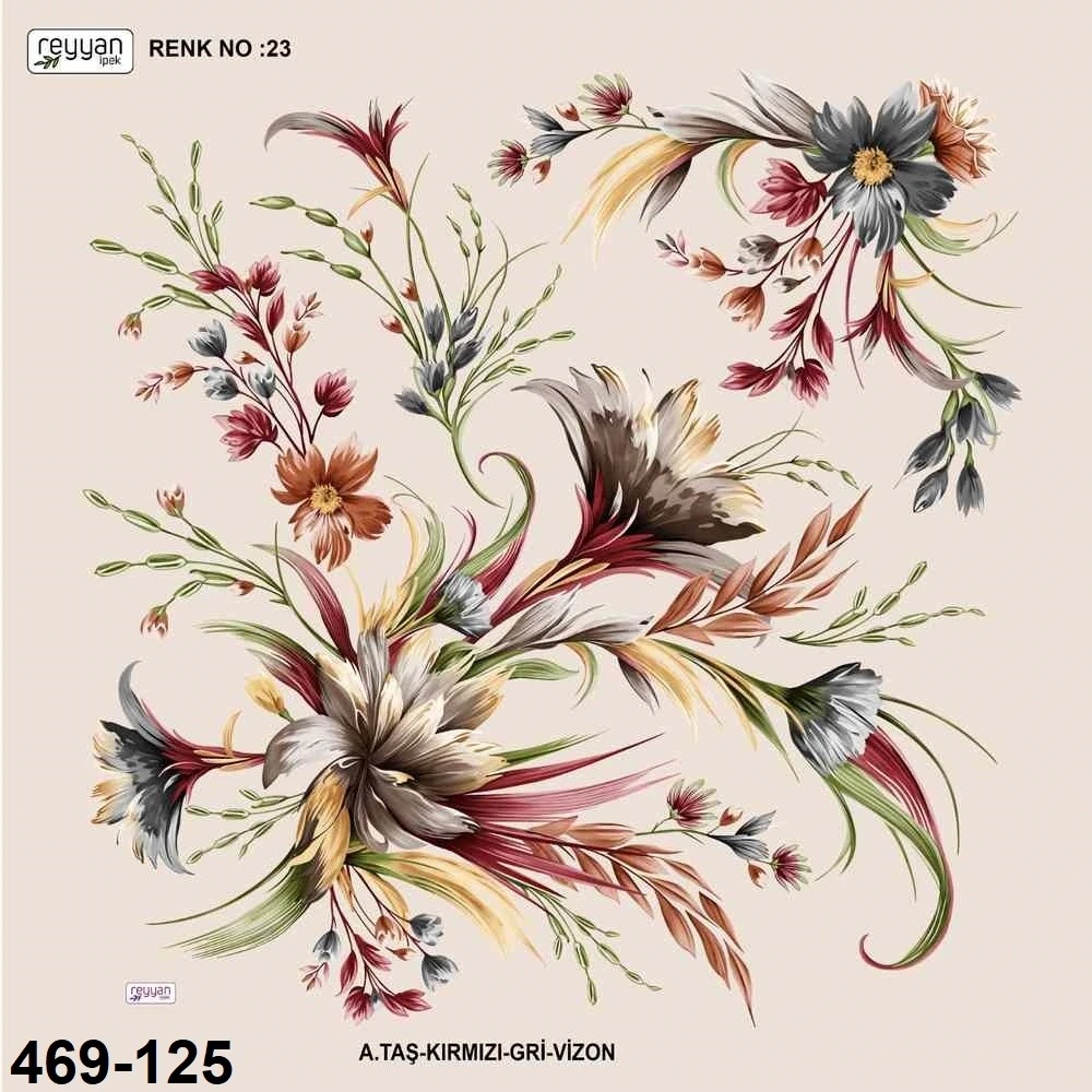 Reyyan İpek Desenli Oyalık Yazma 469-125