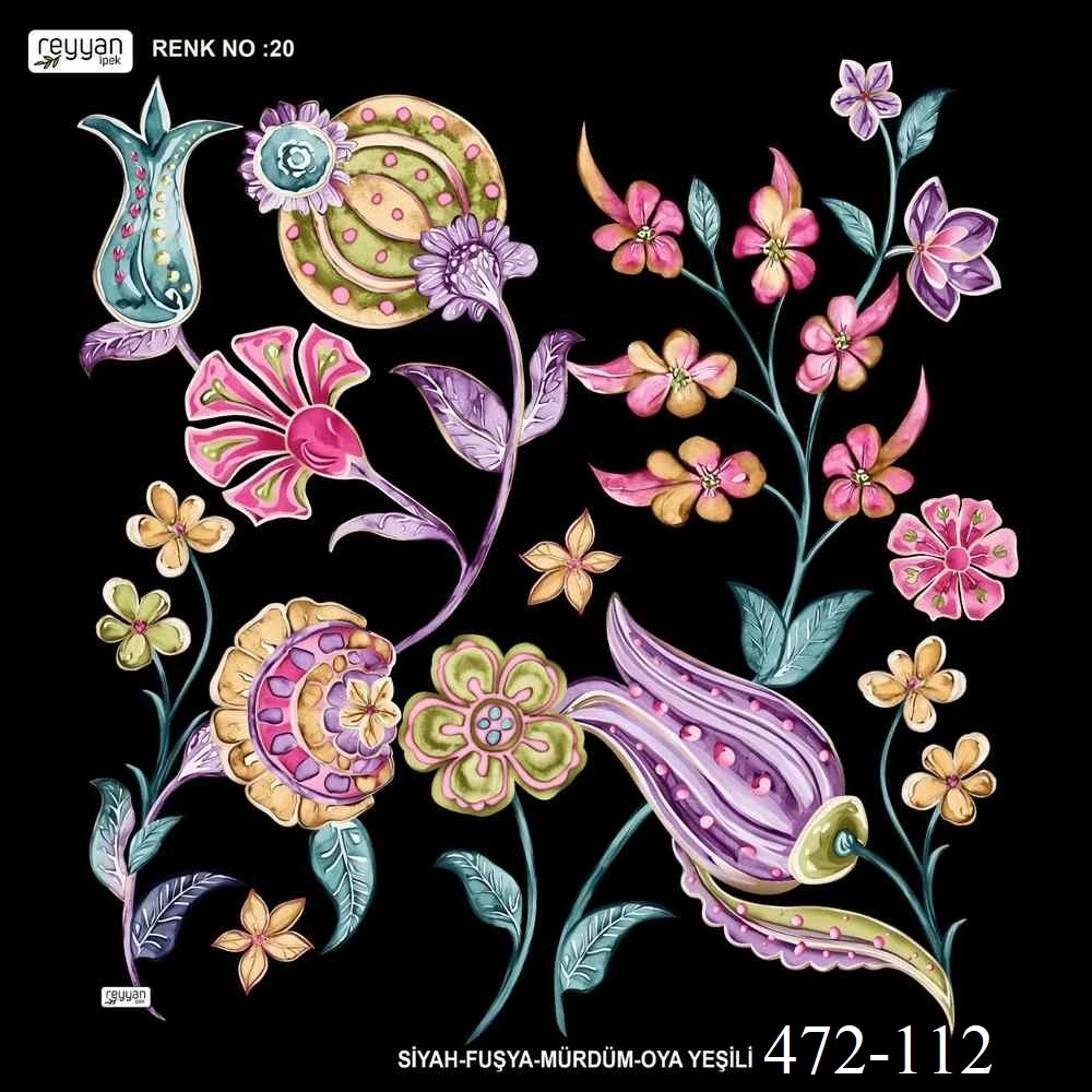 Reyyan İpek Desenli Oyalık Yazma 472-112