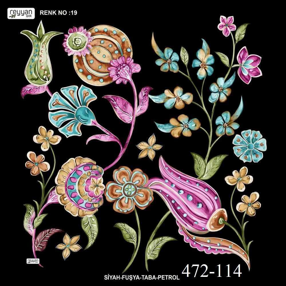 Reyyan İpek Desenli Oyalık Yazma 472-114