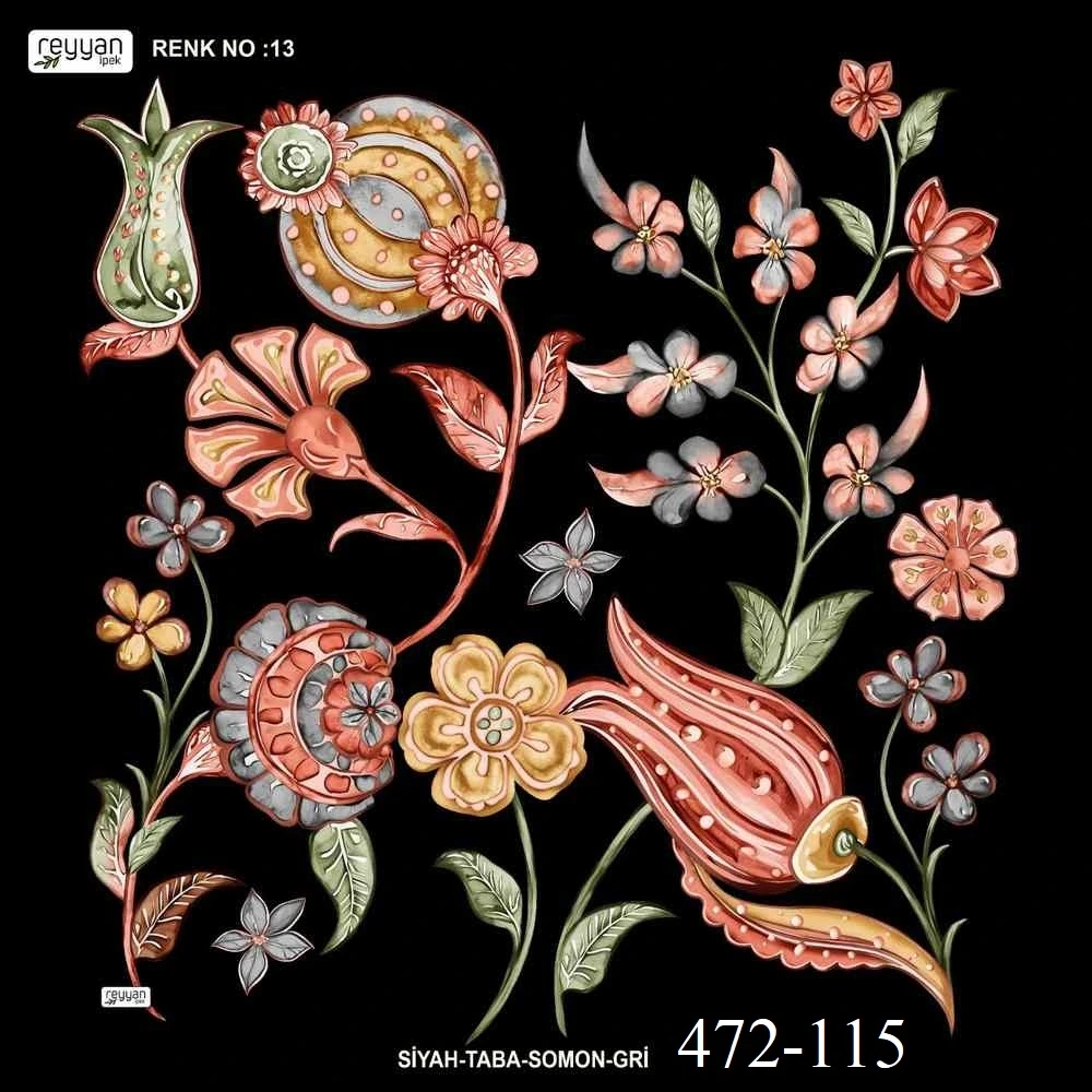 Reyyan İpek Desenli Oyalık Yazma 472-115
