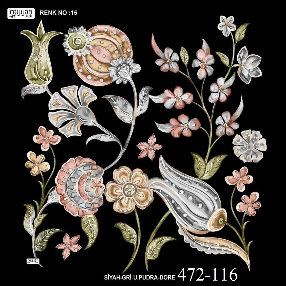 Reyyan İpek Desenli Oyalık Yazma 472-116