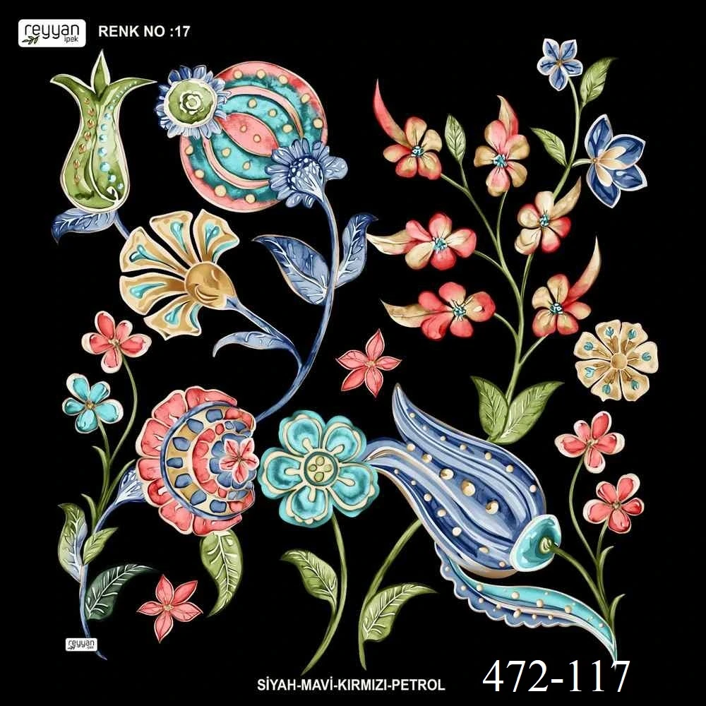 Reyyan İpek Desenli Oyalık Yazma 472-117