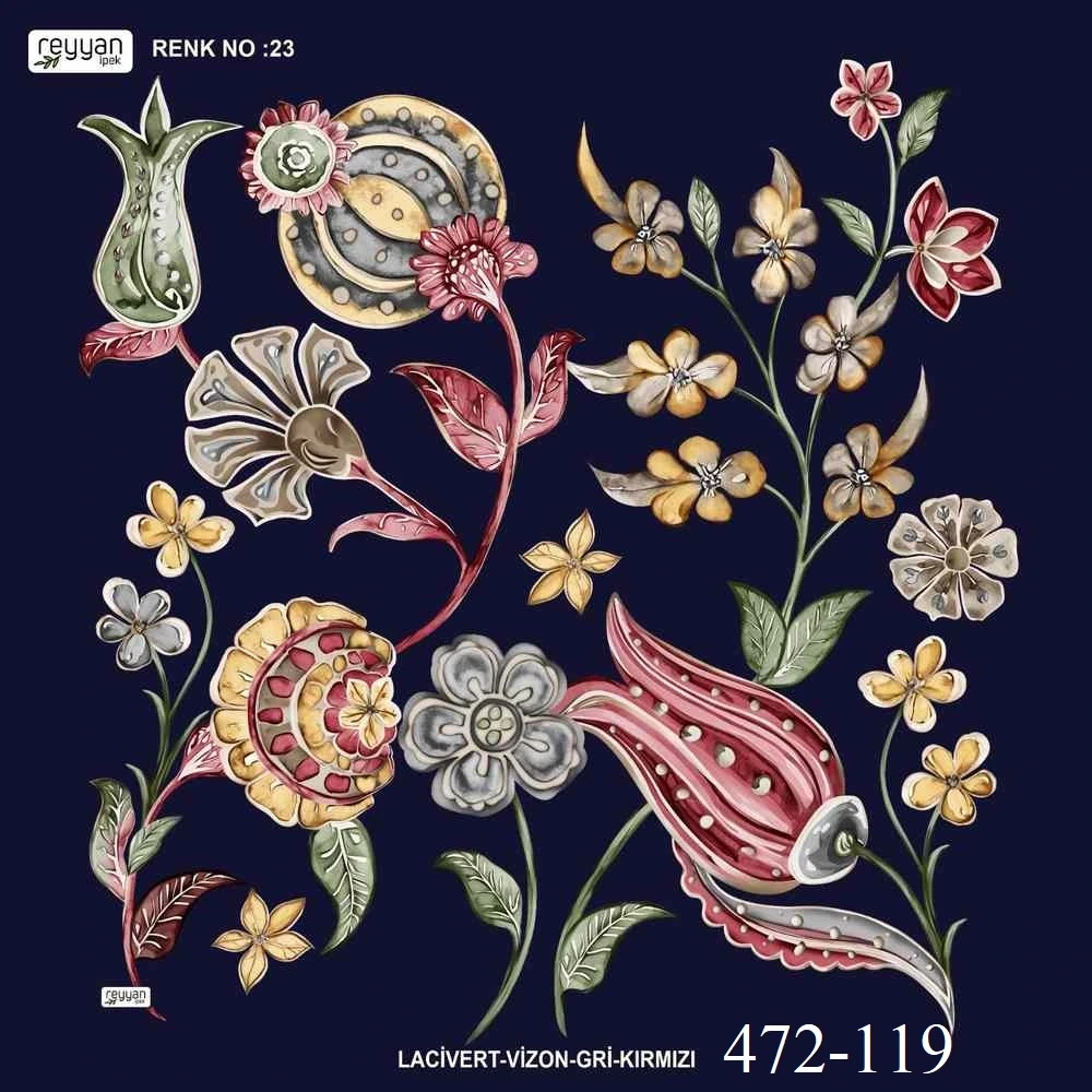 Reyyan İpek Desenli Oyalık Yazma 472-119