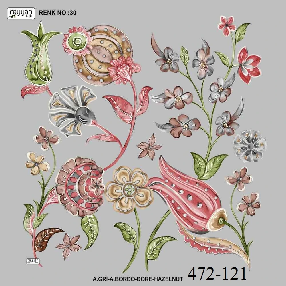 Reyyan İpek Desenli Oyalık Yazma 472-121