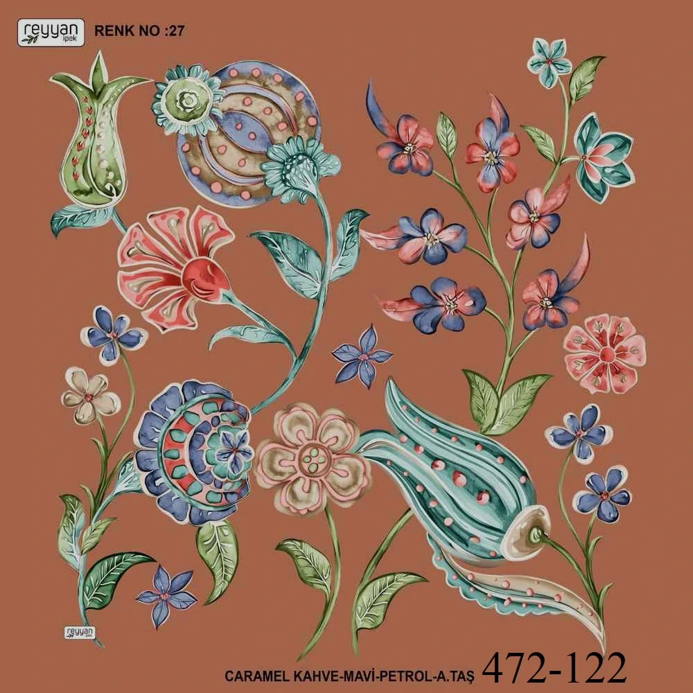 Reyyan İpek Desenli Oyalık Yazma 472-122