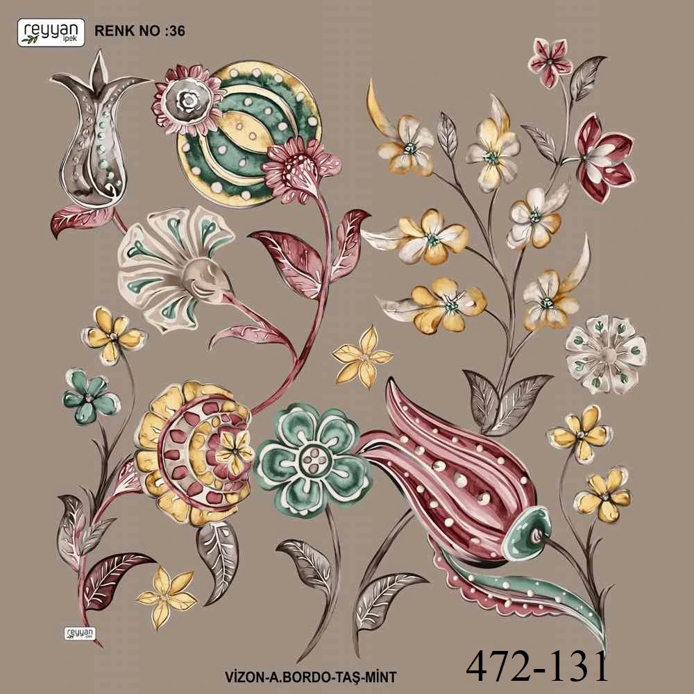 Reyyan İpek Desenli Oyalık Yazma 472-131