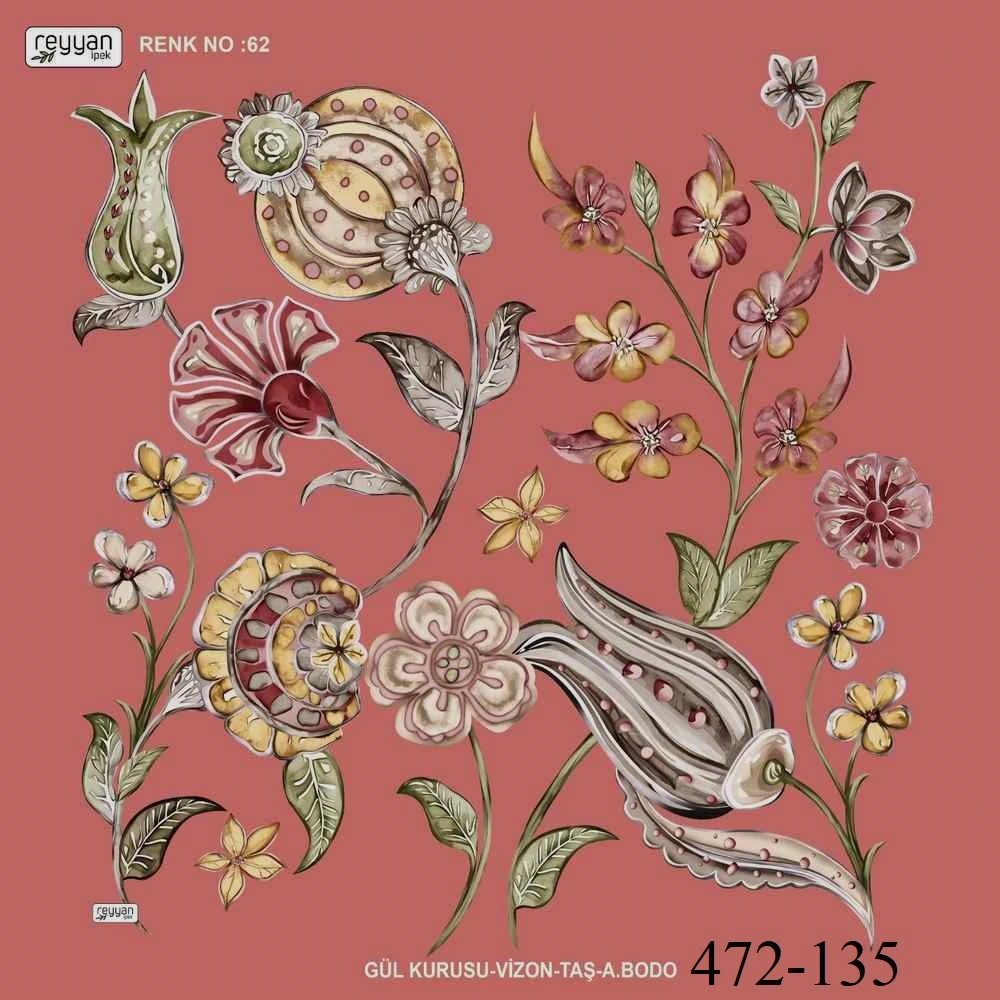 Reyyan İpek Desenli Oyalık Yazma 472-135