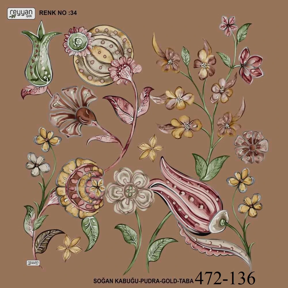 Reyyan İpek Desenli Oyalık Yazma 472-136