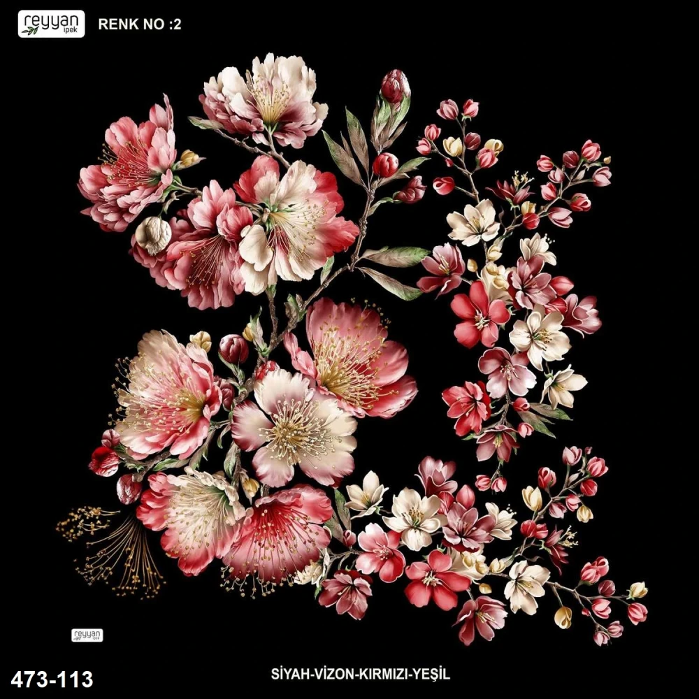 Reyyan İpek Desenli Oyalık Yazma 473-113