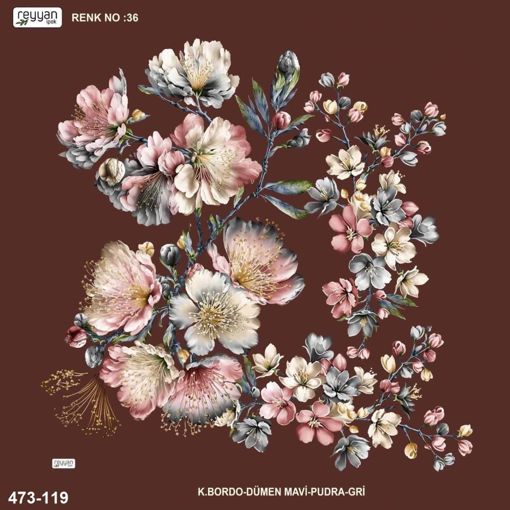 Reyyan İpek Desenli Oyalık Yazma 473-119