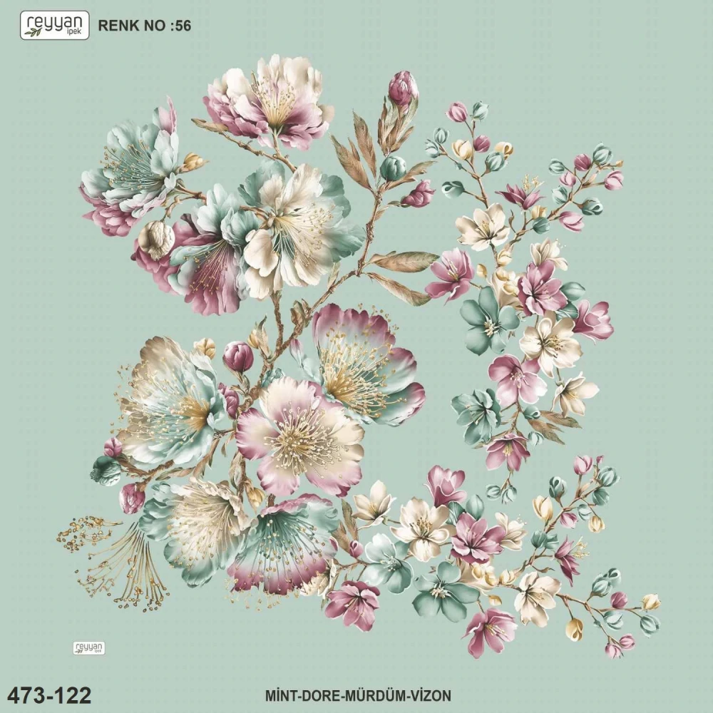 Reyyan İpek Desenli Oyalık Yazma 473-122