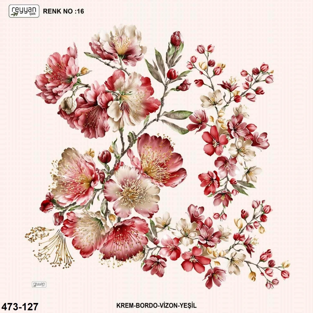 Reyyan İpek Desenli Oyalık Yazma 473-127