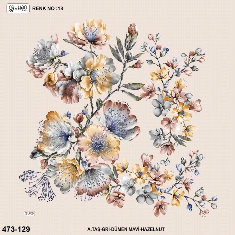 Reyyan İpek Desenli Oyalık Yazma 473-129