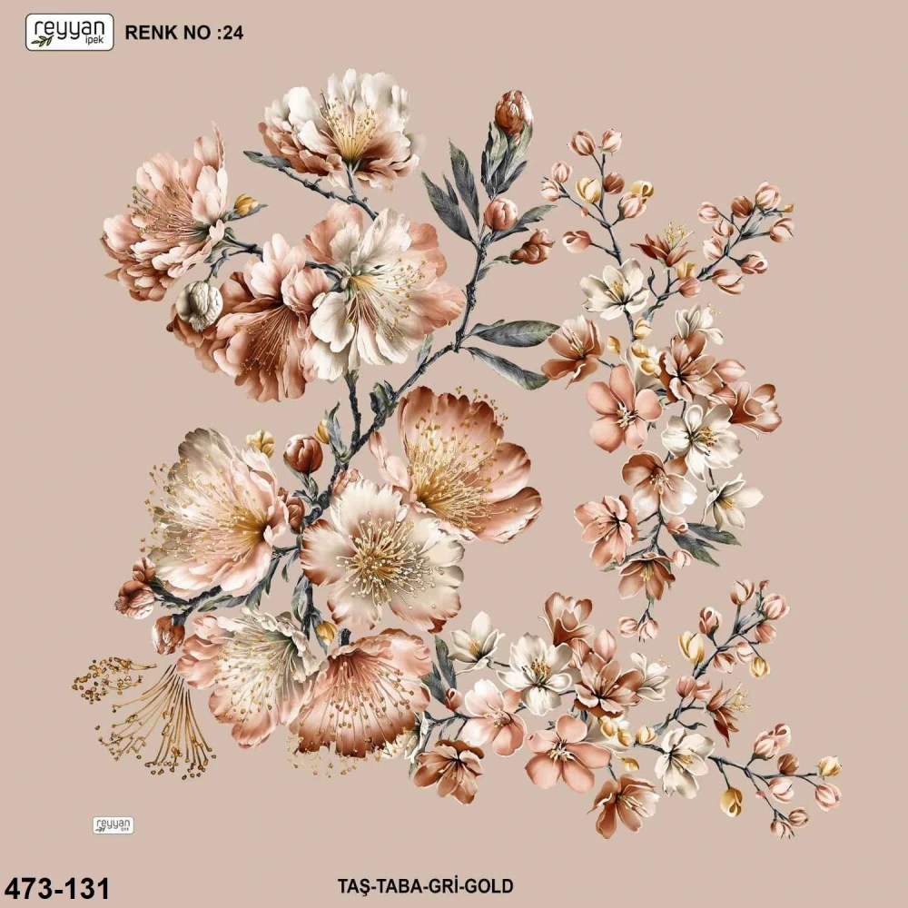 Reyyan İpek Desenli Oyalık Yazma 473-131