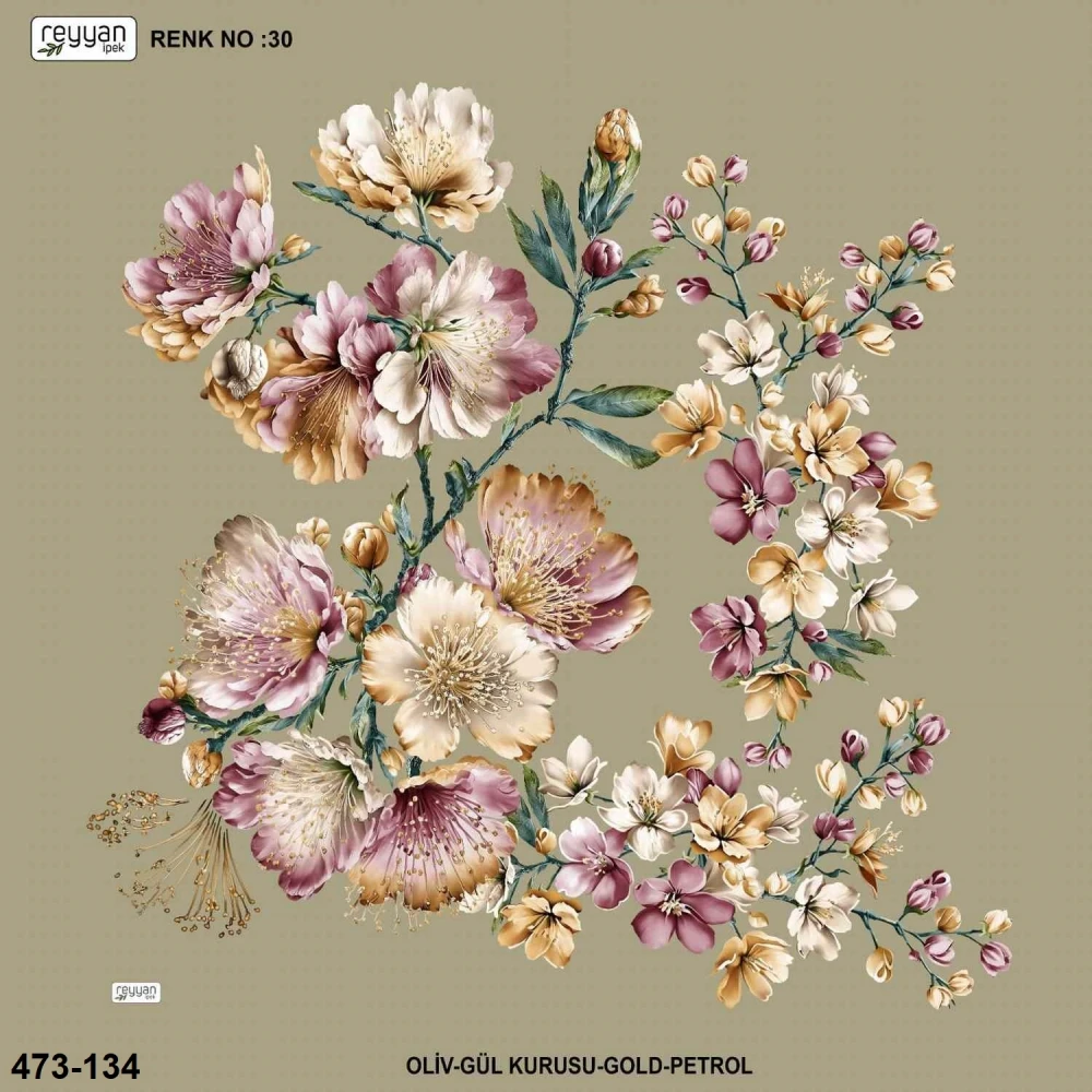 Reyyan İpek Desenli Oyalık Yazma 473-134