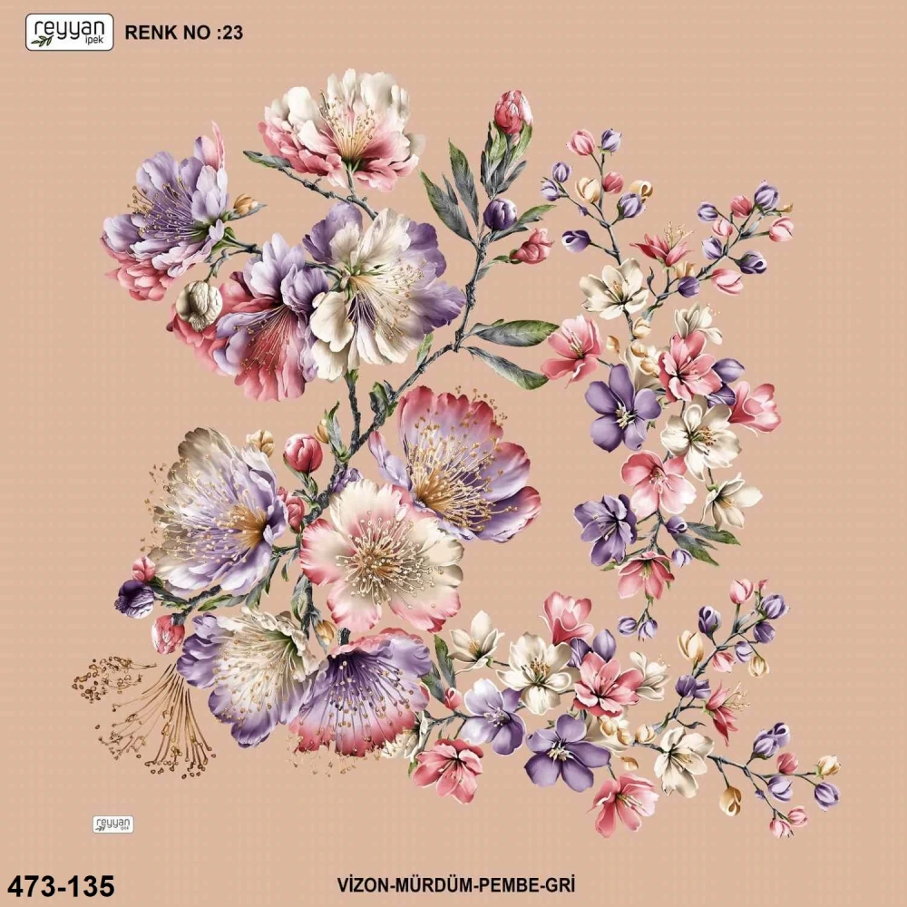 Reyyan İpek Desenli Oyalık Yazma 473-135