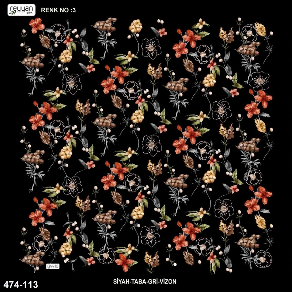 Reyyan İpek Desenli Oyalık Yazma 474-113